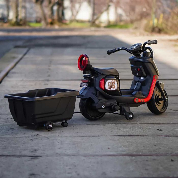 Scuter electric cu remorca, telecomanda Kinderauto BJBTK3 70W 6V black