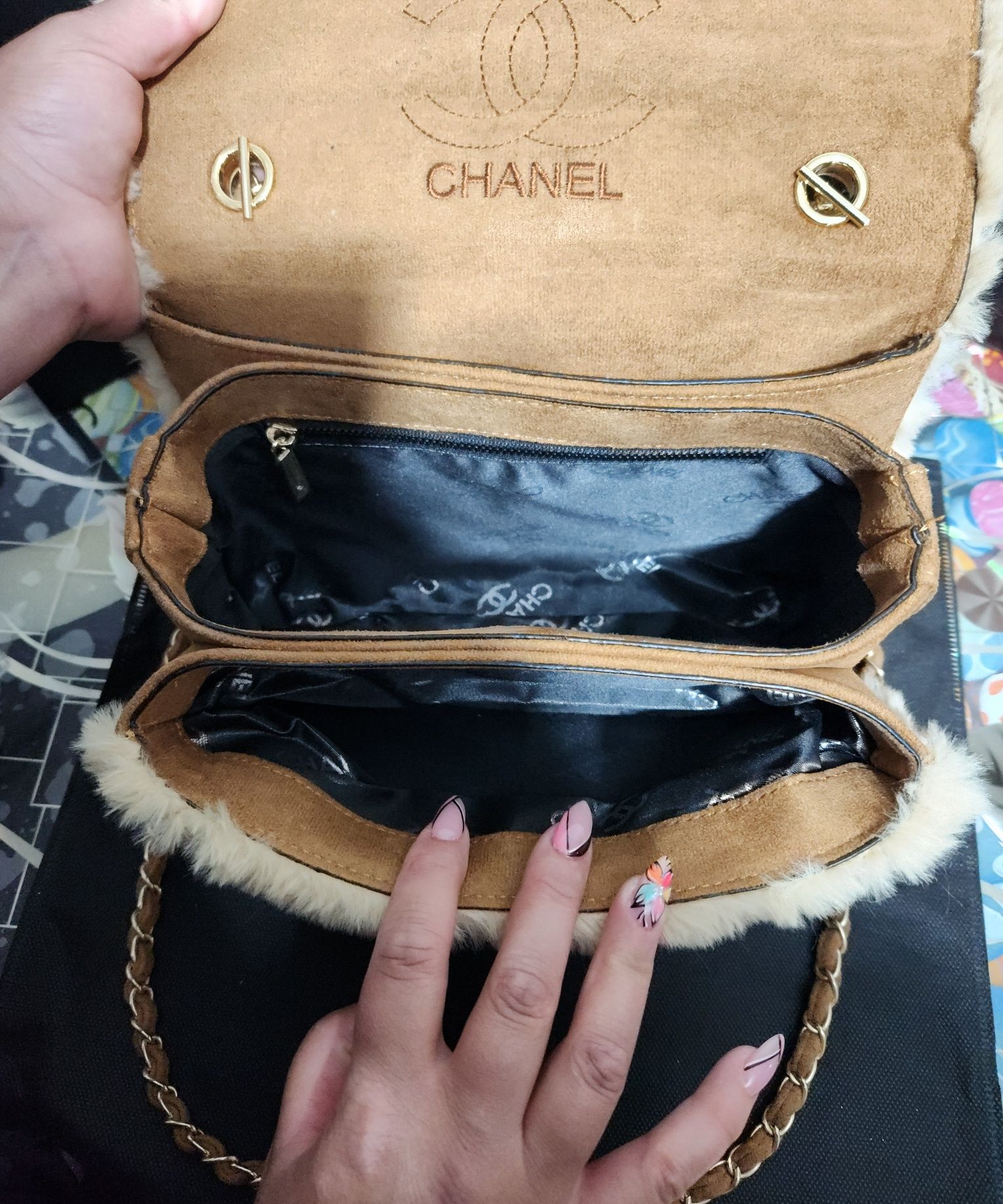 Дамска чанта в два цвята CHANEL