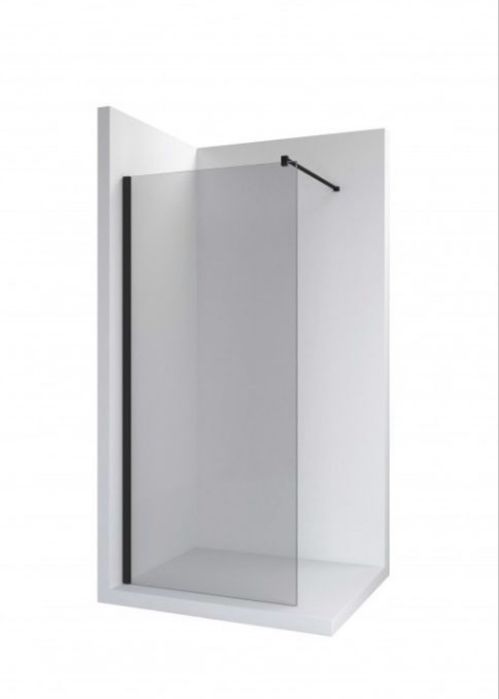 Статичен параван Roca - черен профил 90/200 6мм