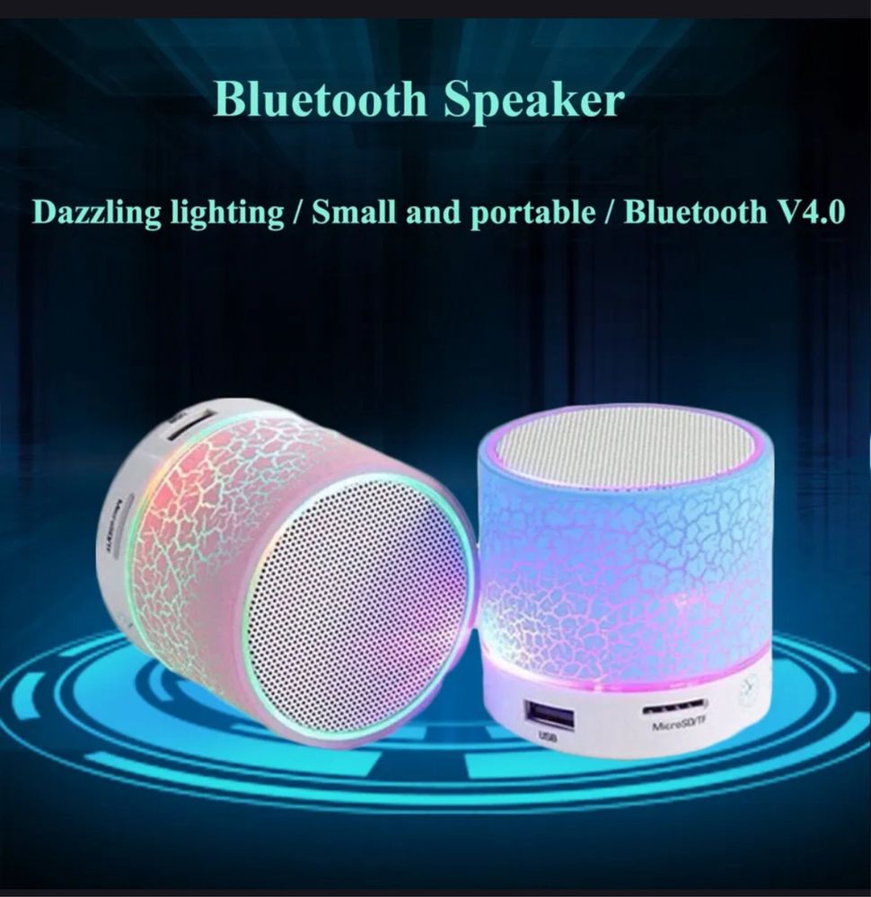 Беспроводная Bluetooth-колонка со светодиодной подсветкой, 3 Вт
