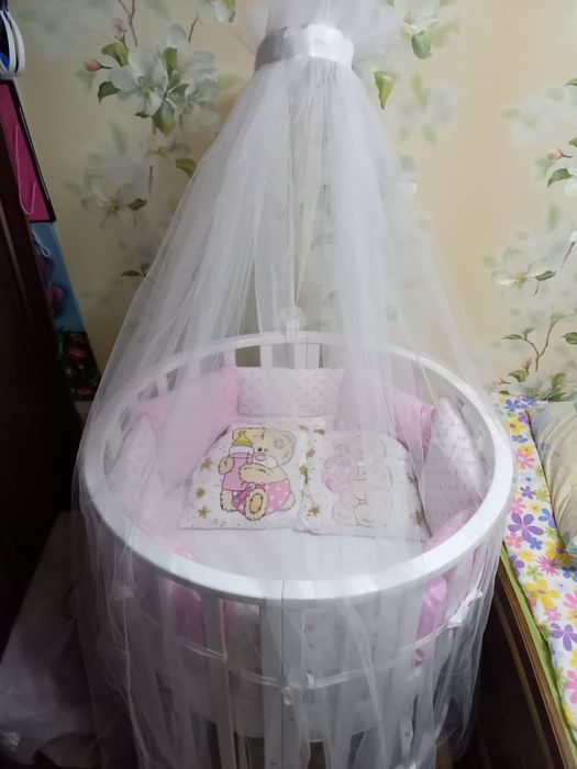 Детская круглая кроватка трансформер 9в1