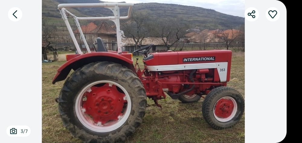 Vând Tractor IHC 353 impecabil
- motor în 3 pistoane
- cutie viteza 2