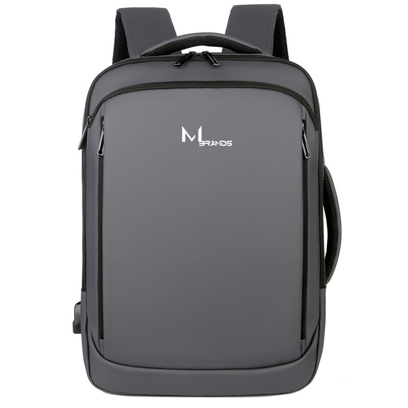 Rucsac MBrands 1901, port USB, rezistent la apa - Gri