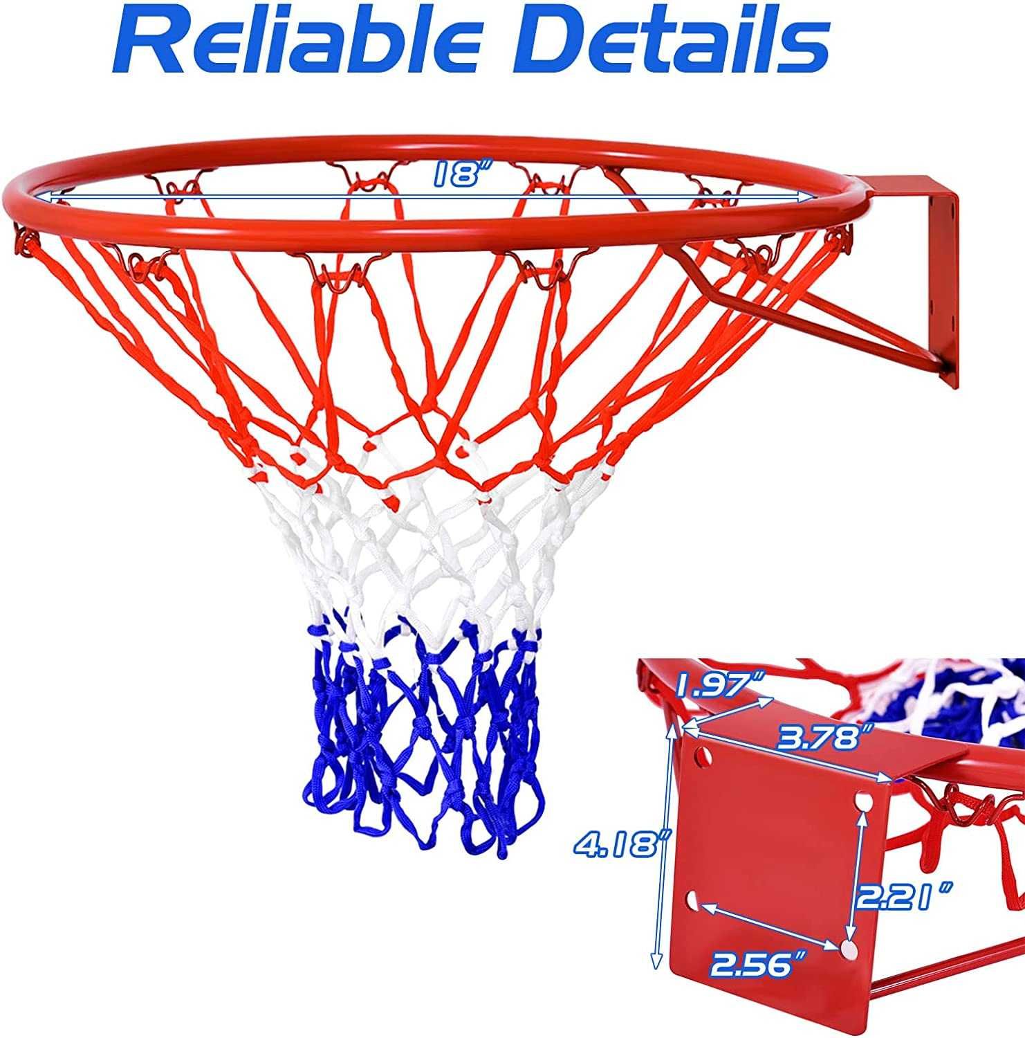 Cos basket fier metalic full size profesional backetball rim net hoop