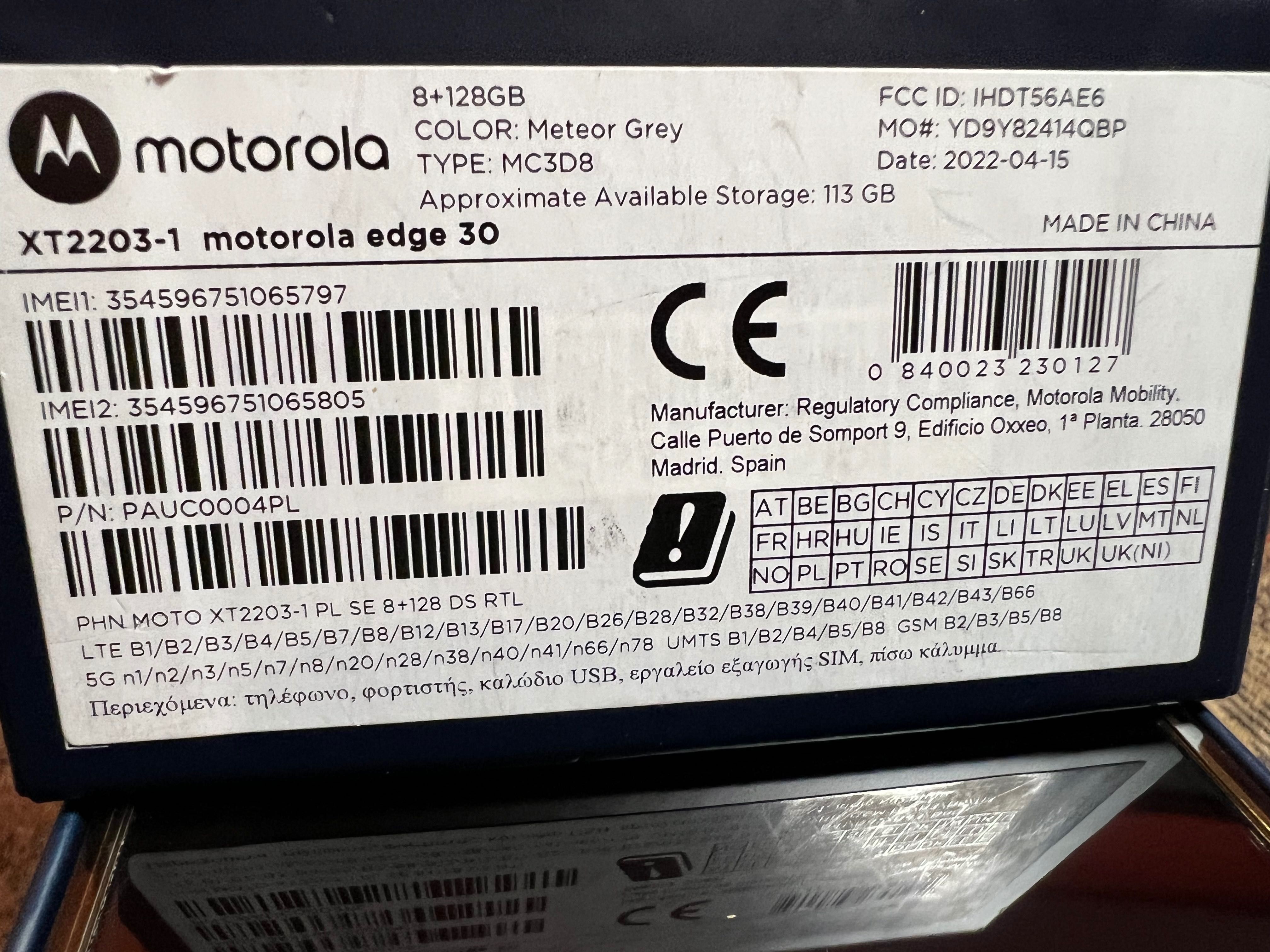 Motorola edge 30 grey