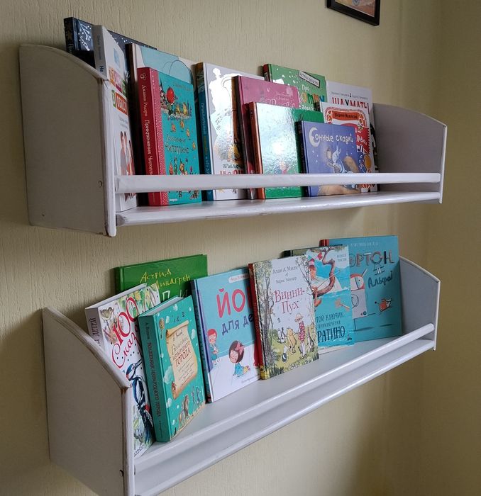 Полка для книг из дерева 2 штуки
