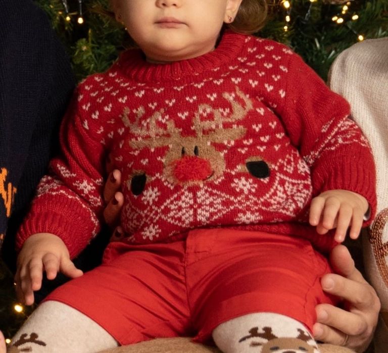 Pulover Next si halat Cool Club, model ren Craciun, 80 cm, 9-12 luni