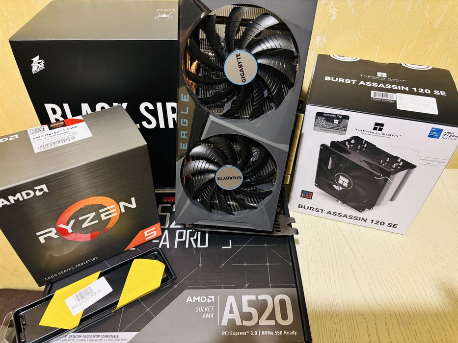 Gaming PC Ryzen 5 5500, RTX 3060 12 GB, 16 GB RAM 3600 mhz, SSD NMVe