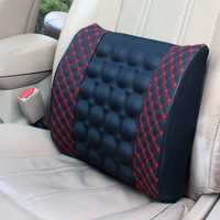 Автомобильная подушка вибро массажер для спины и поддержки поясницы
