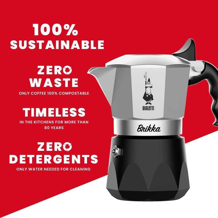 Гейзерная кофеварка Bialetti Nuova Brikka 2 Cups 100ml! Made in Italy!