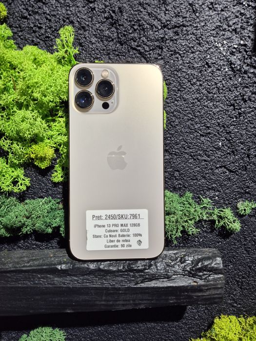 iPhone 13 Pro Max 128gb Gold Neverlocked Bat 100%/Fact+Garantie