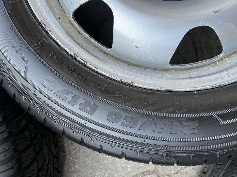 Jante otel 5x120mm, anvelope iarna 215/60 R17C, VW T5, T6, Multivan