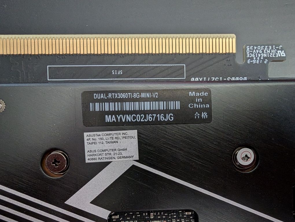 ASUS DUAL GeForce RTX 3060 Ti V2 MINI OC Edition