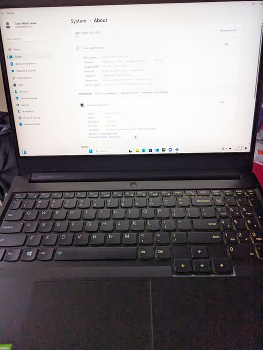 Lenovo laptop gaming  IdeaPad 3 – Ryzen 7, RTX 3050, 16GB RAM, SSD 512