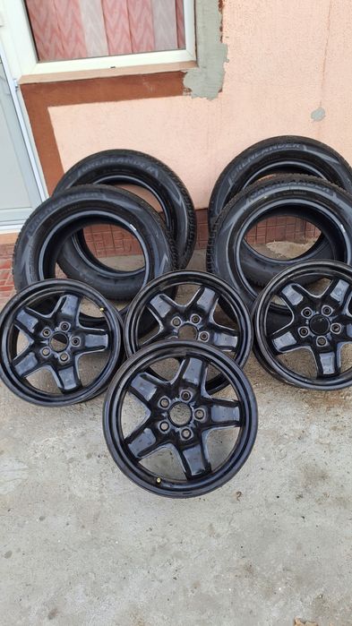 Jante tablă r16 capace, anvelope All sesons 215 60 16