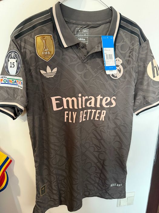 Tricou Bellingham Real Madrid away gri player version fotbal