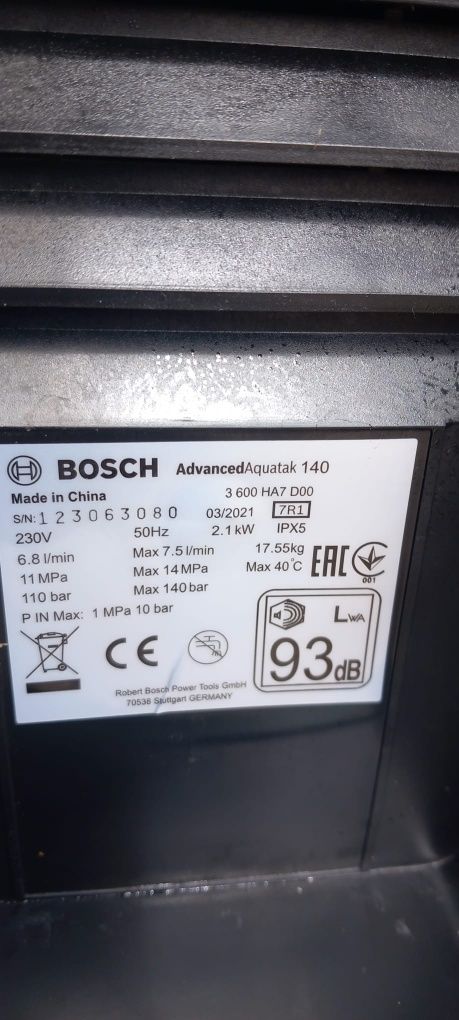 Aparat (pompa) de spălat cu presiune Bosch aquatak140