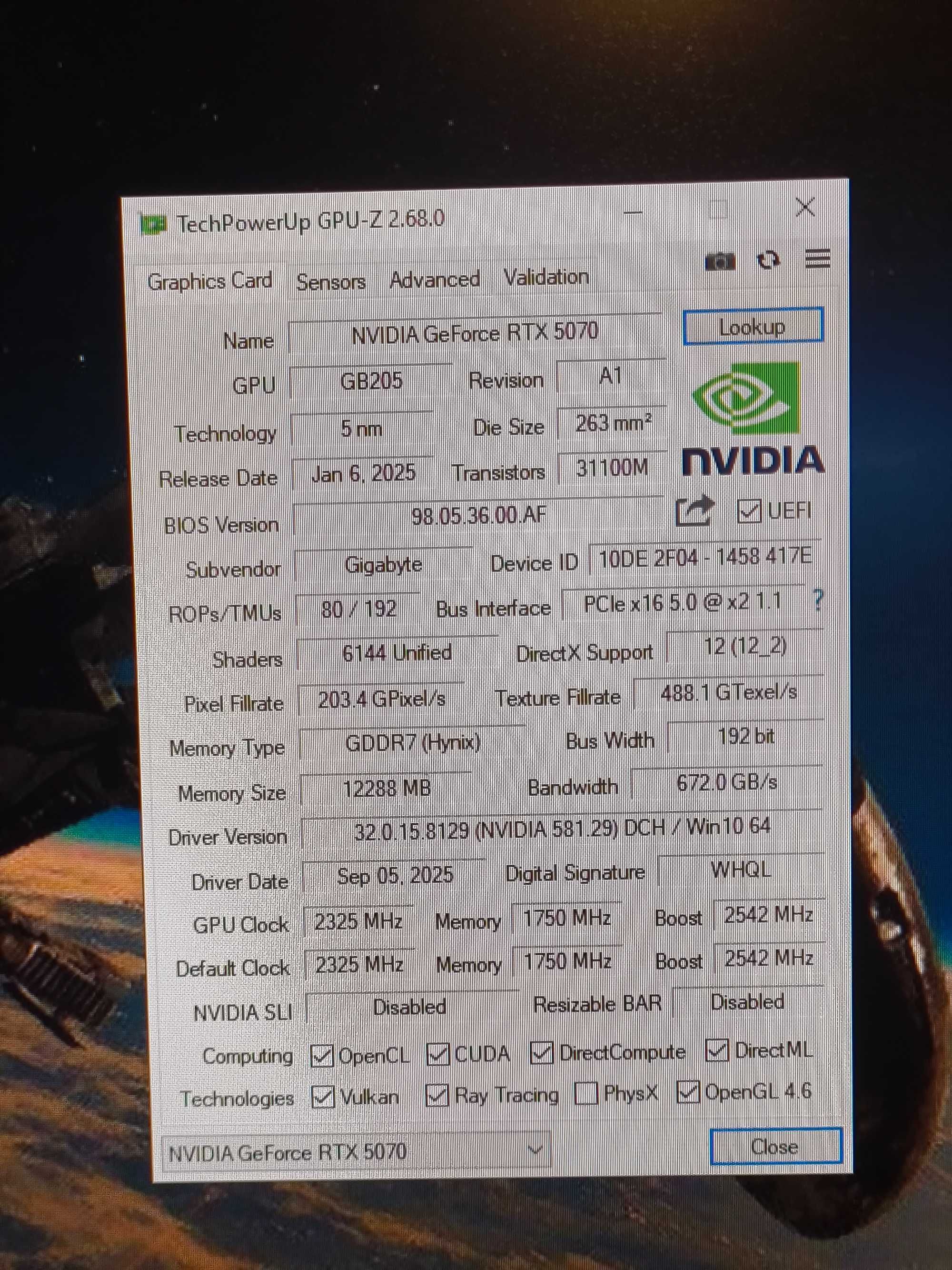 GIGABYTE RTX 5070 WindForce OC SFF 12gb GDDR7 Гаранция