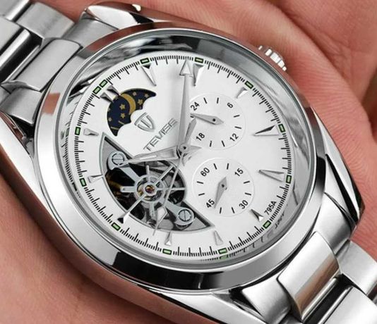 Ceas Barbatesc Business Automatic Silver White Tevise