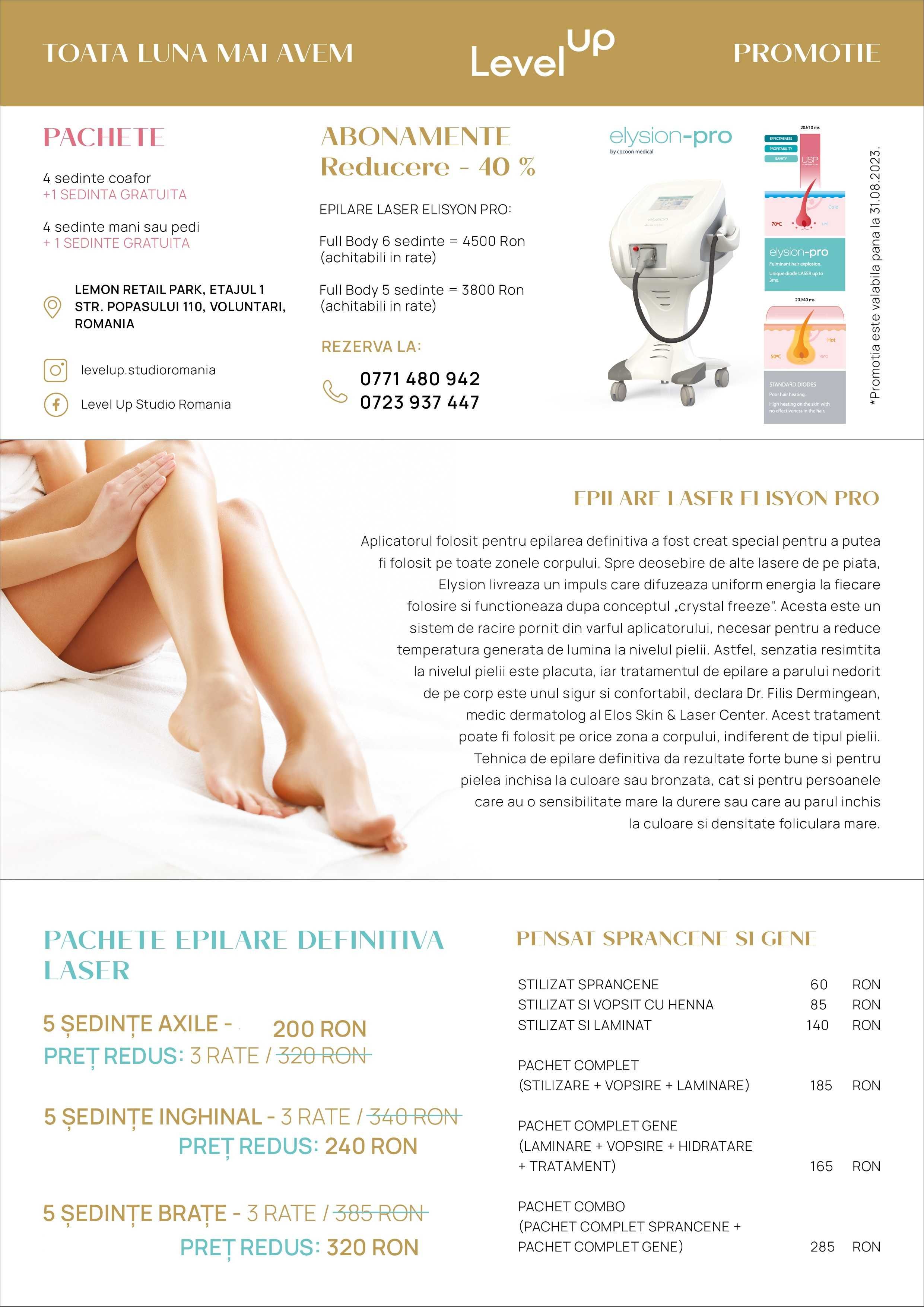 499 Ron Full Body Epilare Definitiva cu Laser Medical Elysion Pro