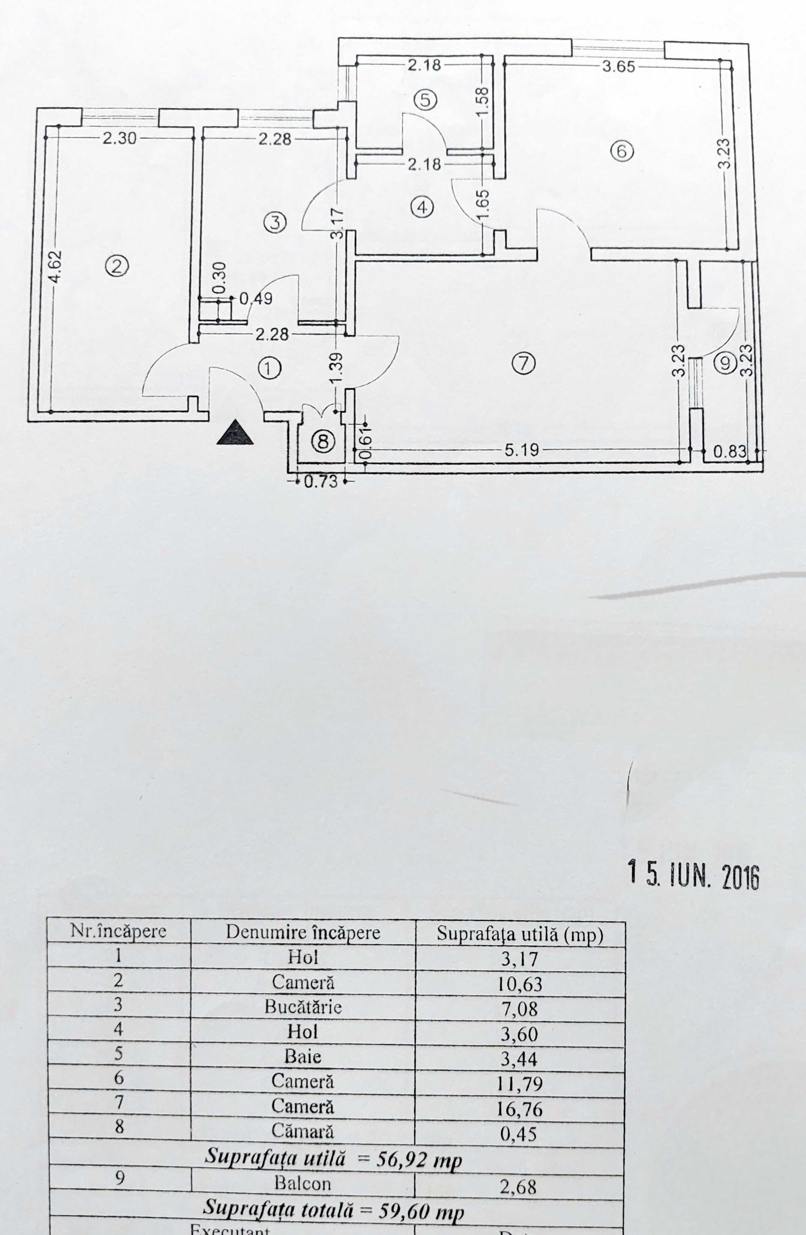 Apartament 3 camere, lângă Facultatea de chimie