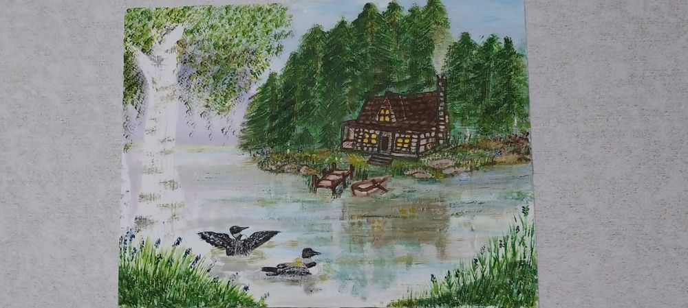 Картина рисовала акрилом