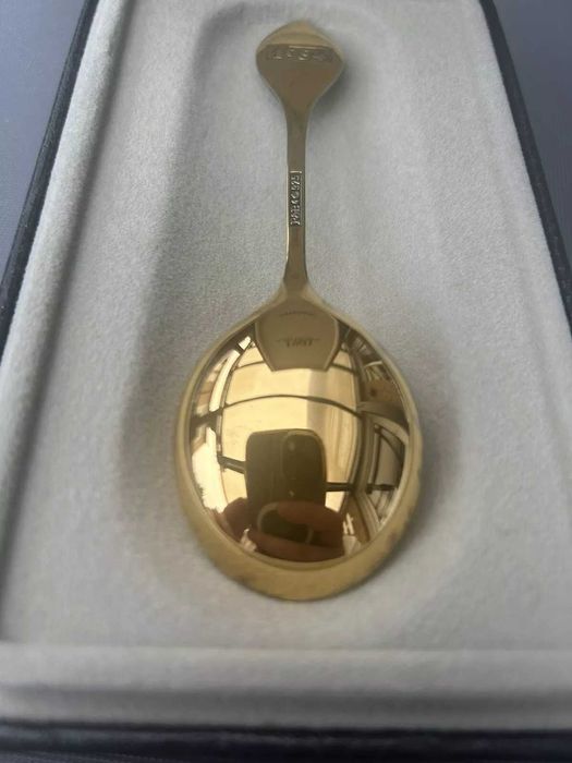 Позлатена сребърна лъжичка 1984г