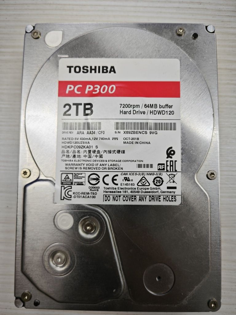 Продаеются 2 шт жестких диска TOSHIBA PC P300