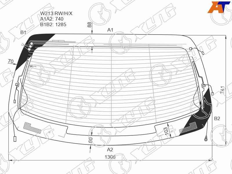 Стекло заднее с обогревом  Mercedes-benz E-class