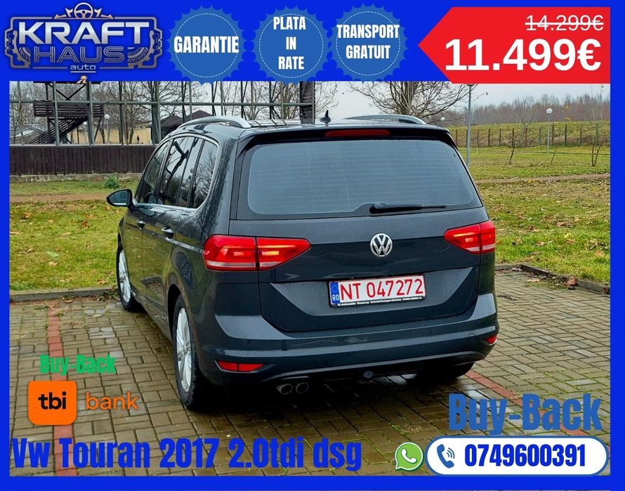Vw touran 2017 Highline 2.0tdi dsg rate tbi

Vol