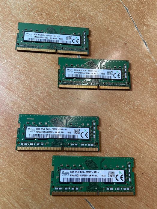 Sodimm  8 Gb DDR4 Hynix PC4 2400T, PC4 2666V, HMA81GS6AFR8N, garantie