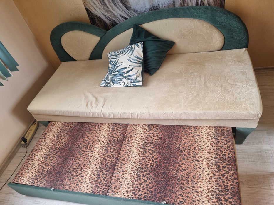 Холна секция от дърво и диван