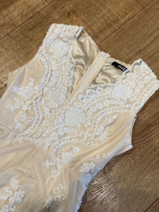 Rochie eleganta alba dantela marime S