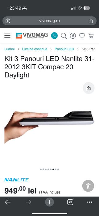 Nanlite Kit 3 lumini led Compac 20