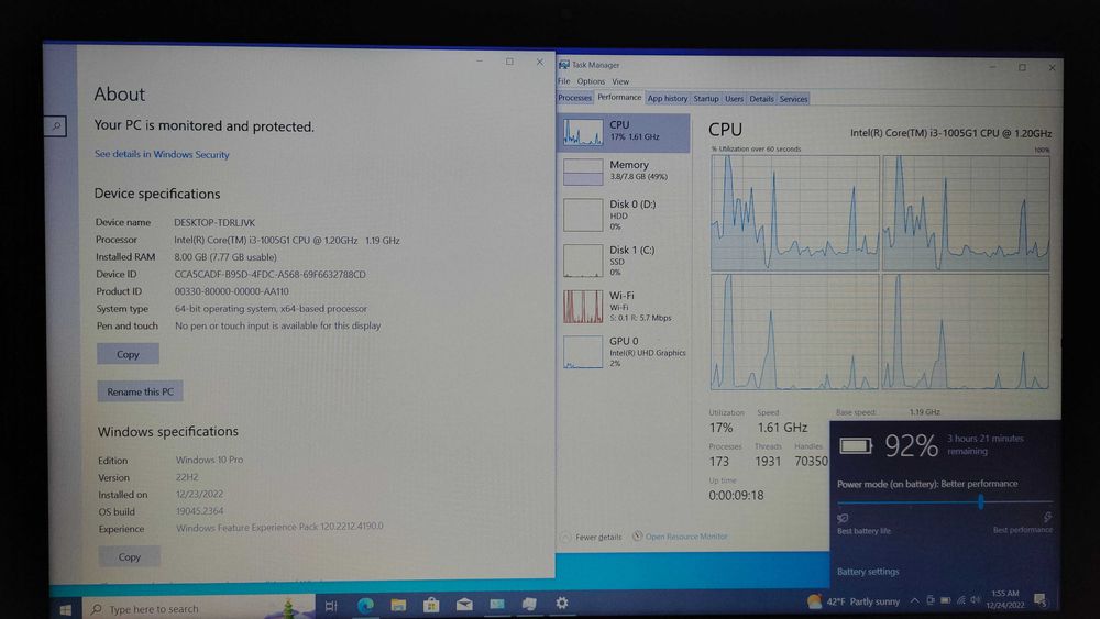 Dell Inspiron 3593 i3 3.40 GHz, 8Gb RAM DDR4, 512GB SSD + 500Gb HDD