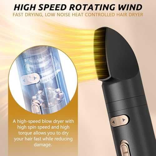 Нов Йонен Сешоар с Термо Четка, 2 Глави, 850W за Обем и Къдрици жени