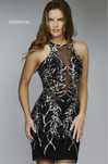 Блестяща черна коктейлна / бална рокля с ефектен гръб Sherri Hill