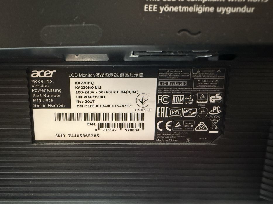 Монитор 21.5" Acer KA220HQbid