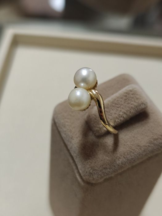 Inel cu perle aur 18k 3.80gr (r)