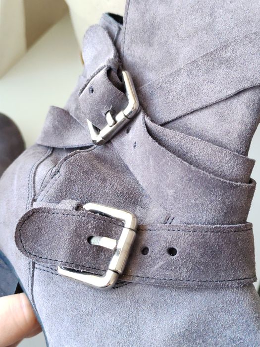 Botine damă 40 piele naturală întoarsă suede