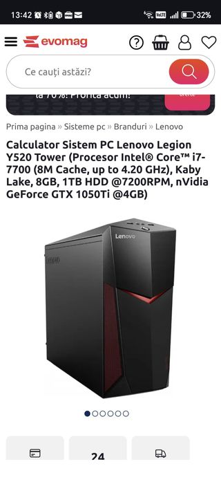 PC Gaming Lenovo I7 DDR4- Super preț