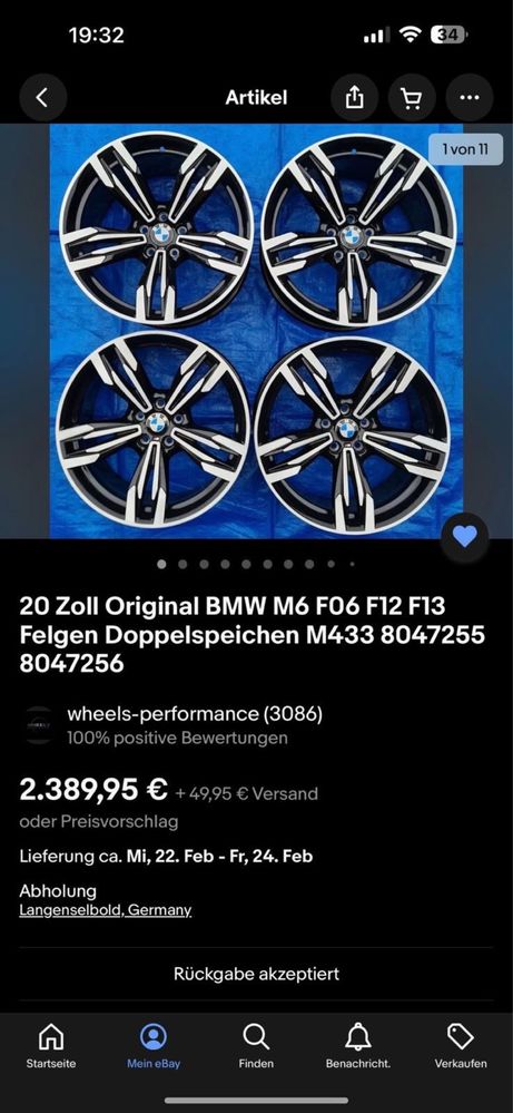 Jante BMW F06 / F12 / F10 / F01 R20 5x120