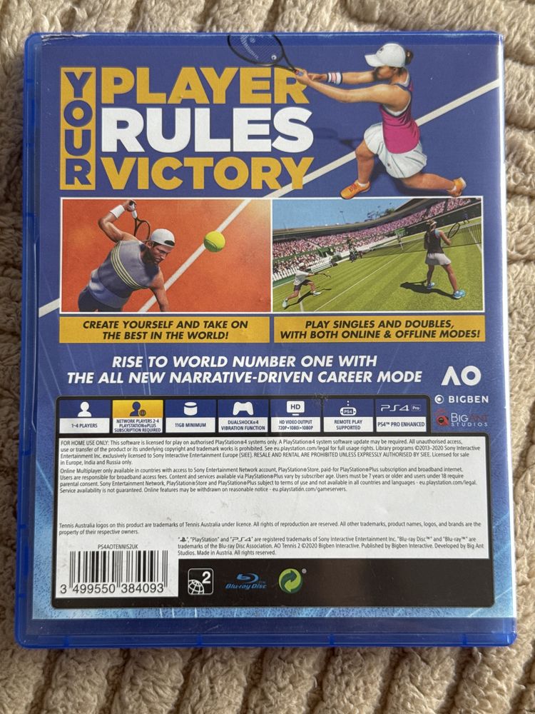 Игра за PlayStation 4 slim, PS4 games, AO Tennis 2