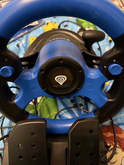 Волан с педали Genesis - Seaborg 350, черен/син, PC/Console