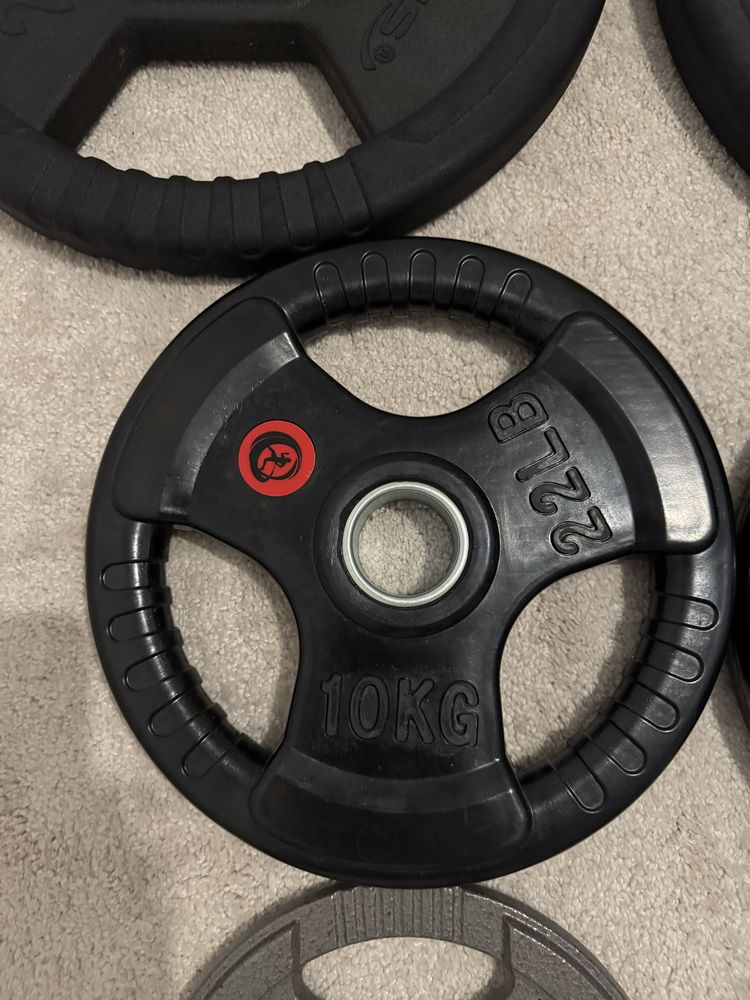 2 x Greutati cauciucate 10 kg Sportmann