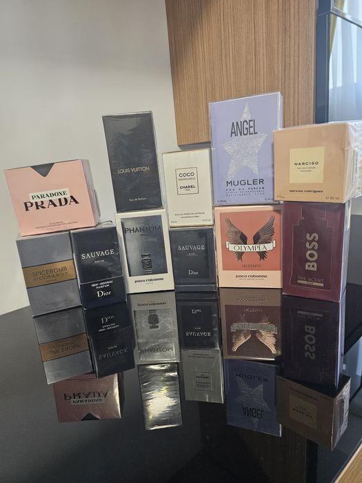 Sospiro, TomFord, Armani, Xerjoff, HugoBoss. Dior, Mugler, Gisada,