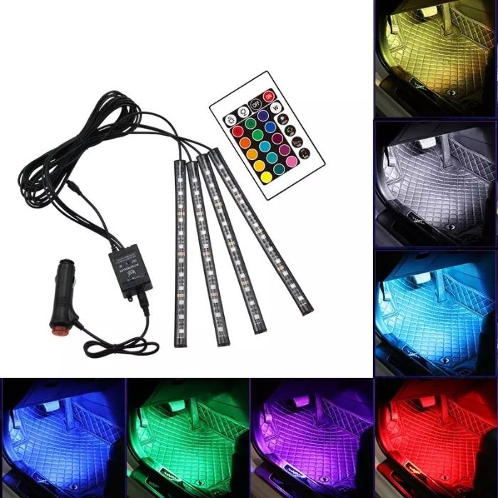 RGB LED интериорно осветление за кола автомобил диодни ленти светлини