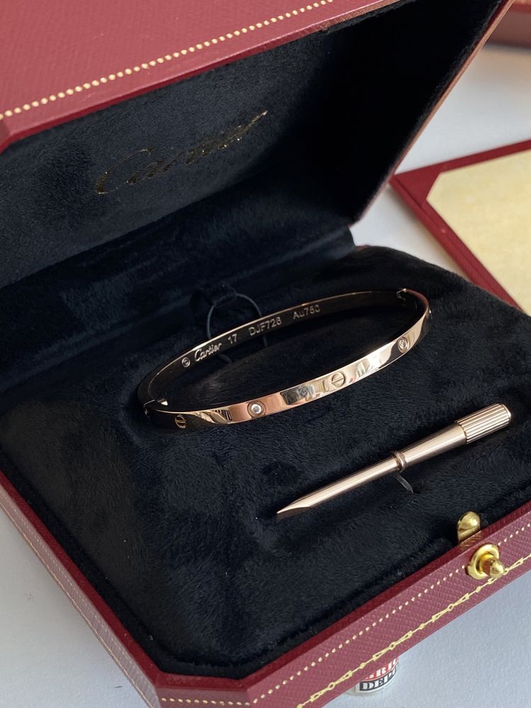 Brățară Cartier LOVE Slim 17 Rose Gold 24K Diamond