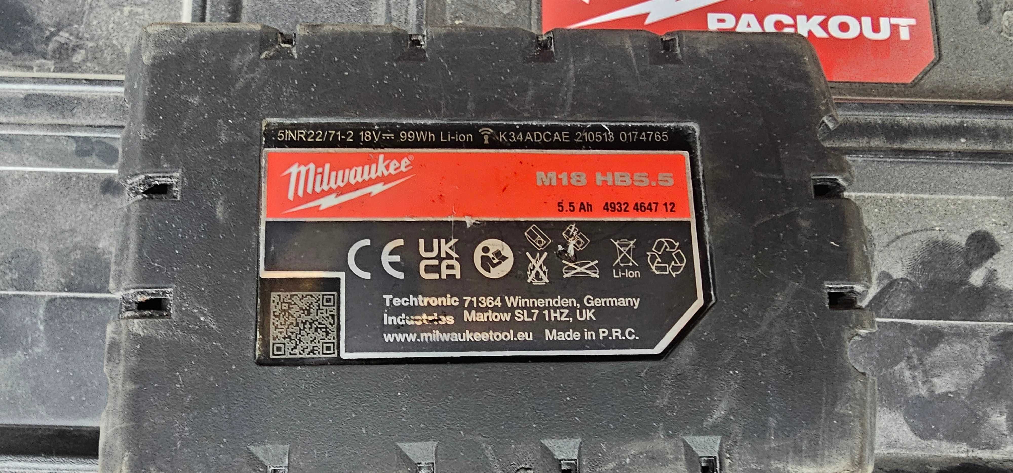 Acumulator Milwaukee 18v 5,5 Ah High output