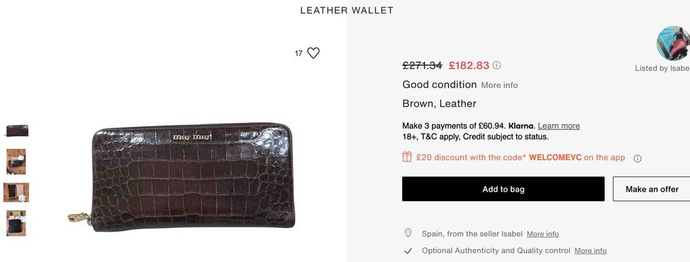 MIU MIU Portofel Orizontal Piele Lacuita Tip Crocodil Maro Original